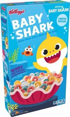 Baby shark berry fin tastic with marshmallows flavored cereal