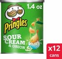 Potato crisps chips sour cream and onion flavored salty snack