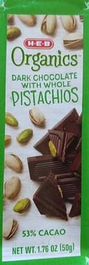 Dark chocolate with whole pistachios