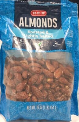 Almonds roasted and lightly salted