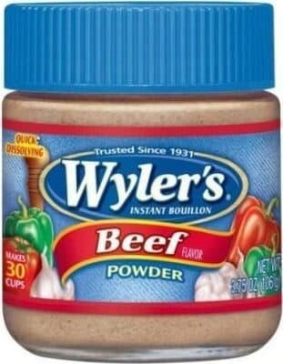 Instant beef bouillon powder jars