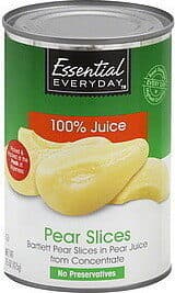 Bartlett pear slices in pear juice from concentrate