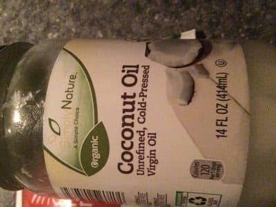 Coconut oil unrefined, cold-pressed virgin oil