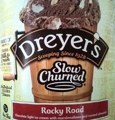 Light ice cream, rocky road