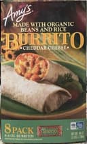 Amys organic bean and rice burrito