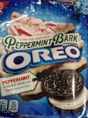 Limited edition peppermint bark chocolate sandwich cookies