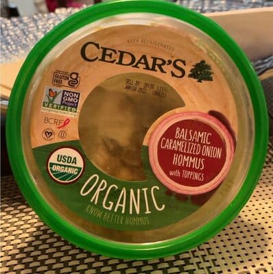 Organic Balsamic Caramelized Onion Hommus With Toppings