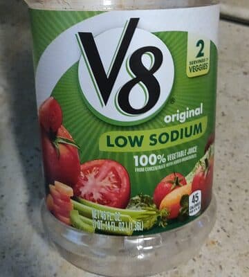 V8 origianal low sodium