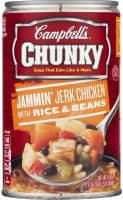 Chunky jammin' jerk chicken with rice & beans soup