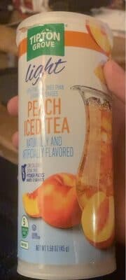Light peach iced tea low calorie drink mix