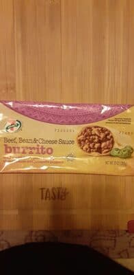 Beef Bean and Cheese Sauce burrito