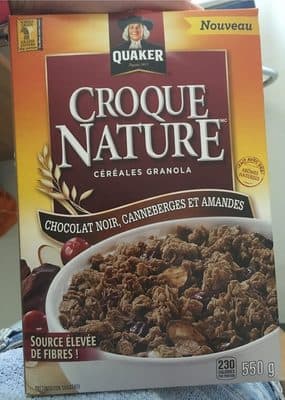 Croque Nature chocolat noir, canneberges et amendes