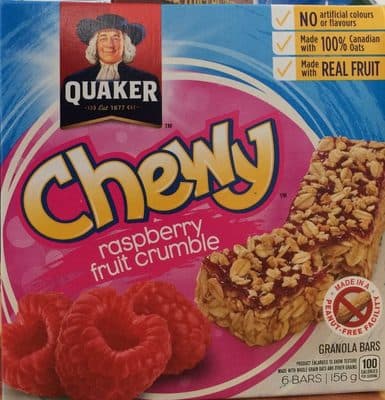 Chewy Raspberry Fruit Crumble Granola Bars