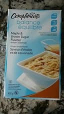 Maple and brown sugar flavour instant oatmeal