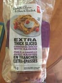 Extra thick sliced cinnamon bread with raisins