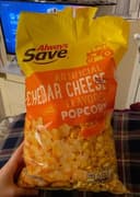Cheddar flavored popcorn