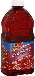 Cranberry juice cocktail from concentrate