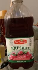 100% cranberry flavored juice blended with grape