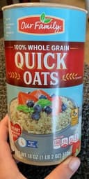 100% natural rolled quick oats