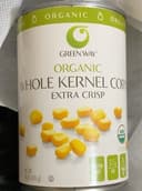 Organic whole kernel corn extra crisp