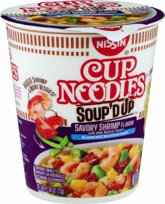 Cup noodles savory shrimp soup'dip ramen noodle soup
