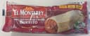 Spicy red hot beef and bean burrito