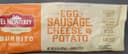 Egg sausage cheese and potato burrito