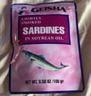 Lightly smoked sardines in soybean oil