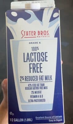 100% lactose free 2% reduced fat milk