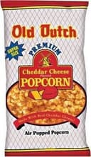 Premium cheddar cheese flavored popcorn