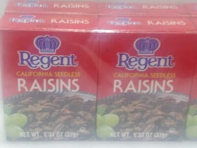 California seedless raisins