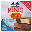 Peanut butter light ice cream in a milk chocolate flavored coating minis snack bars, peanut butter, milk chocolate