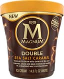Double sea salt caramel vanilla ice cream with