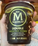 Double pistachio ice cream with honey and milk
