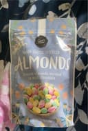 Candy coated, speckled almonds