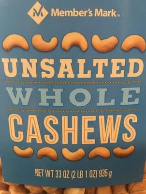 Unsalted whole Cashews