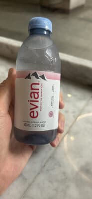 Evian natural spring water