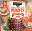 100% beef burgers 80% lean / 20% fat