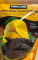 Dark chocolate covered mangoes