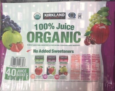 100% Juice Organic Juice Boxes
