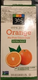 100% orange juice extra pulp