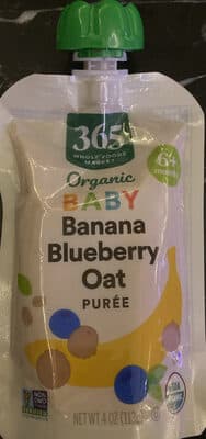 Banana Blueberry Oat Purée
