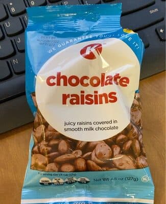 Chocolate raisins