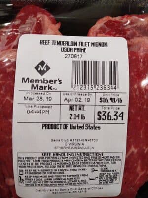 Beef tenderloin fillet mignon