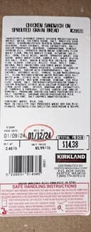 Kirkland Signature - Chicken Sandwich on Sprouted Grain Bread