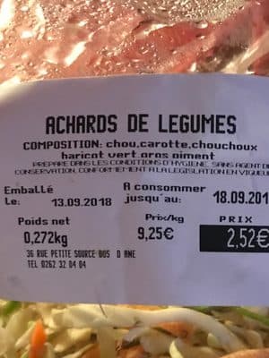 Achards de legumes