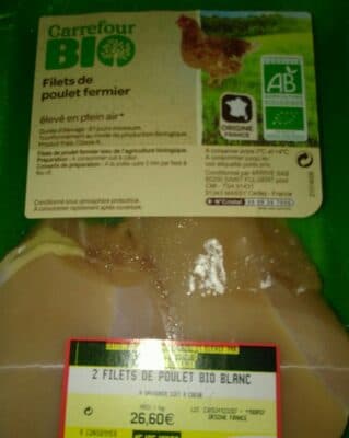 2 filets de poulet bio blanc