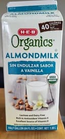 organic almond milk vanilla