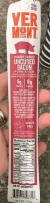Vermont uncured bacon pork stick