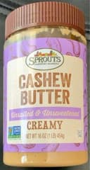 Cashew Butter Unsalted & Unsweetened Creamy